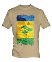 Saint Vincents And The Grenadines Grunge Flag Mens T-Shirt