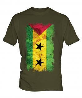 Sao Tome E Principe Grunge Flag Mens T-Shirt