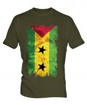 Sao Tome E Principe Grunge Flag Mens T-Shirt