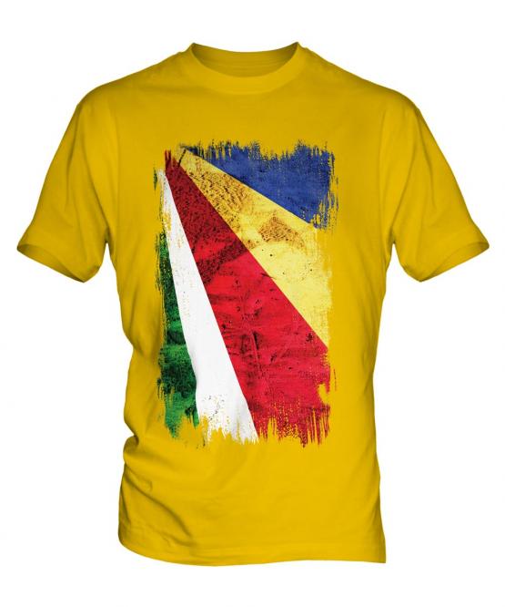 Seychelles Grunge Flag Mens T-Shirt