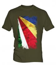 Seychelles Grunge Flag Mens T-Shirt