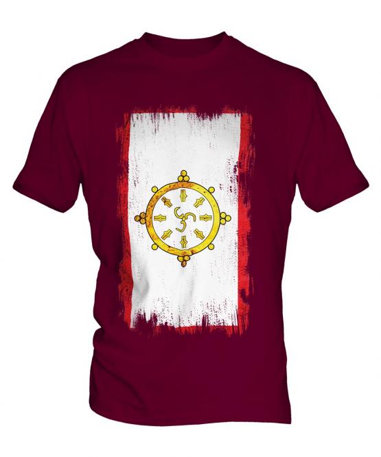 Sikkim Grunge Flag Mens T-Shirt