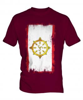 Sikkim Grunge Flag Mens T-Shirt