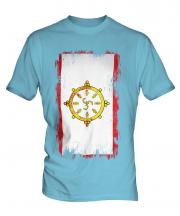 Sikkim Grunge Flag Mens T-Shirt