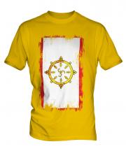 Sikkim Grunge Flag Mens T-Shirt