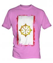 Sikkim Grunge Flag Mens T-Shirt
