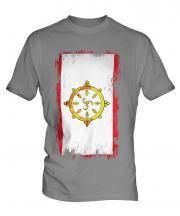 Sikkim Grunge Flag Mens T-Shirt