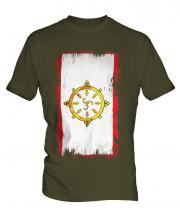 Sikkim Grunge Flag Mens T-Shirt