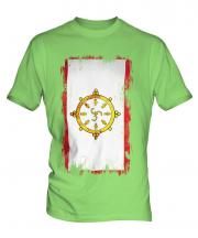 Sikkim Grunge Flag Mens T-Shirt