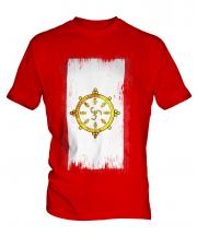 Sikkim Grunge Flag Mens T-Shirt