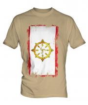 Sikkim Grunge Flag Mens T-Shirt