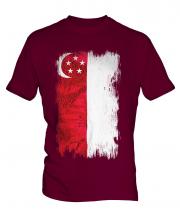 Singapore Grunge Flag Mens T-Shirt
