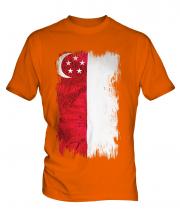 Singapore Grunge Flag Mens T-Shirt