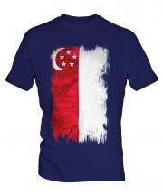Singapore Grunge Flag Mens T-Shirt