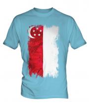 Singapore Grunge Flag Mens T-Shirt