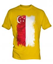 Singapore Grunge Flag Mens T-Shirt