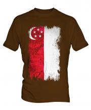 Singapore Grunge Flag Mens T-Shirt