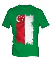 Singapore Grunge Flag Mens T-Shirt