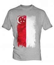 Singapore Grunge Flag Mens T-Shirt