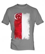 Singapore Grunge Flag Mens T-Shirt