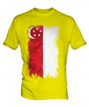 Singapore Grunge Flag Mens T-Shirt