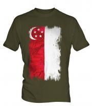 Singapore Grunge Flag Mens T-Shirt