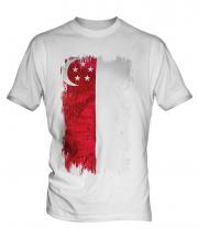Singapore Grunge Flag Mens T-Shirt