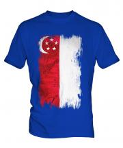Singapore Grunge Flag Mens T-Shirt