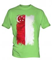 Singapore Grunge Flag Mens T-Shirt