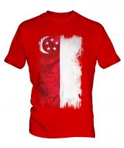 Singapore Grunge Flag Mens T-Shirt