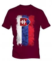 Slovakia Grunge Flag Mens T-Shirt