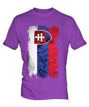 Slovakia Grunge Flag Mens T-Shirt