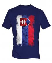 Slovakia Grunge Flag Mens T-Shirt