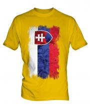 Slovakia Grunge Flag Mens T-Shirt