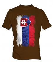 Slovakia Grunge Flag Mens T-Shirt