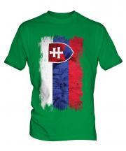 Slovakia Grunge Flag Mens T-Shirt