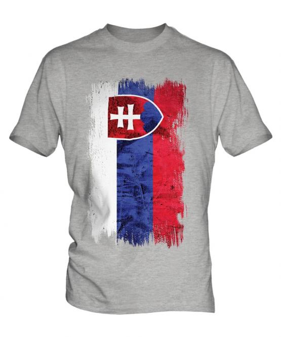 Slovakia Grunge Flag Mens T-Shirt