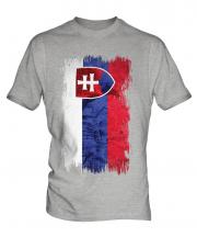 Slovakia Grunge Flag Mens T-Shirt