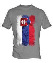 Slovakia Grunge Flag Mens T-Shirt
