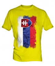 Slovakia Grunge Flag Mens T-Shirt