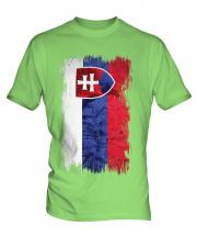 Slovakia Grunge Flag Mens T-Shirt