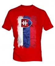 Slovakia Grunge Flag Mens T-Shirt
