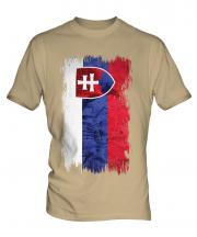 Slovakia Grunge Flag Mens T-Shirt