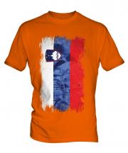 Slovenia Grunge Flag Mens T-Shirt