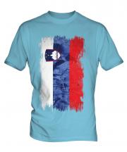 Slovenia Grunge Flag Mens T-Shirt
