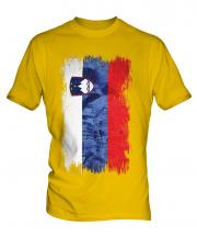 Slovenia Grunge Flag Mens T-Shirt