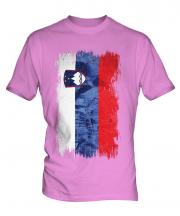 Slovenia Grunge Flag Mens T-Shirt