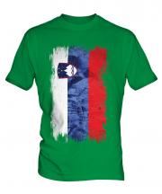 Slovenia Grunge Flag Mens T-Shirt