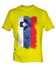 Slovenia Grunge Flag Mens T-Shirt