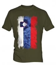 Slovenia Grunge Flag Mens T-Shirt